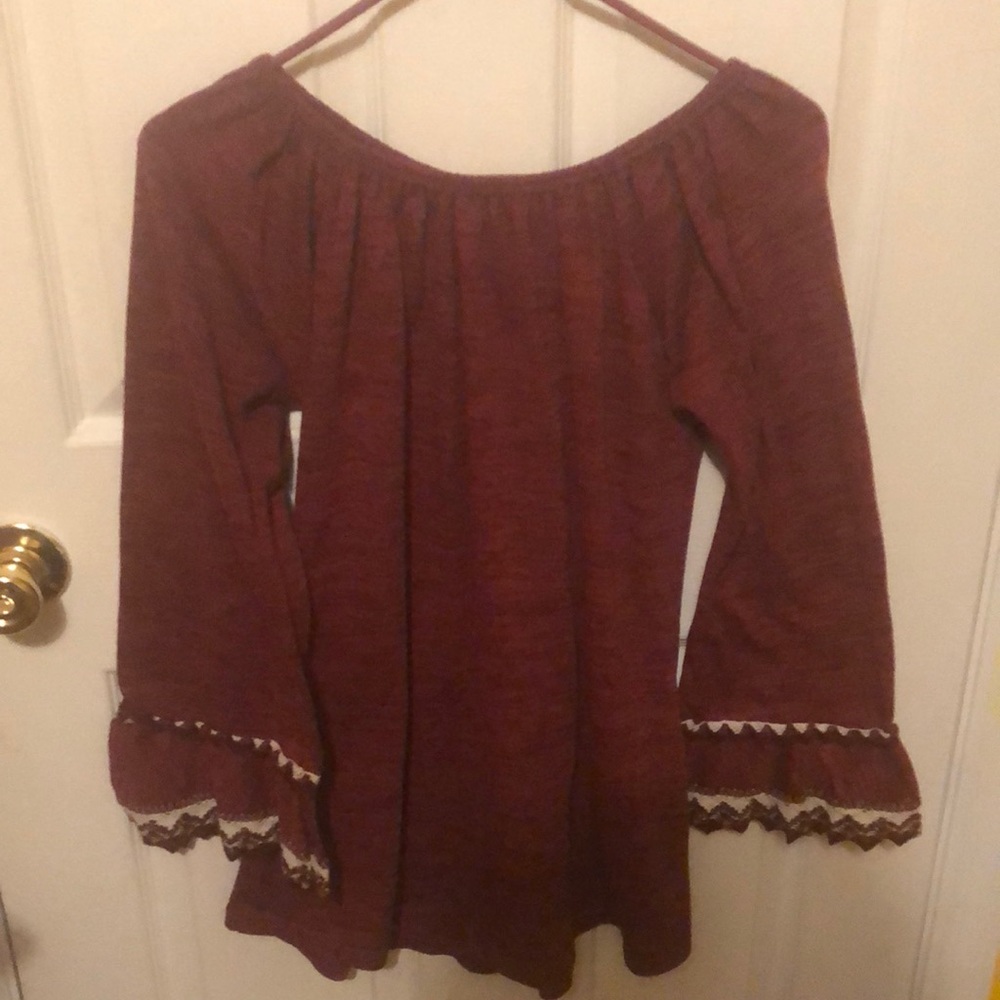Medium Maroon WinWin Double Lace SleeveTunic